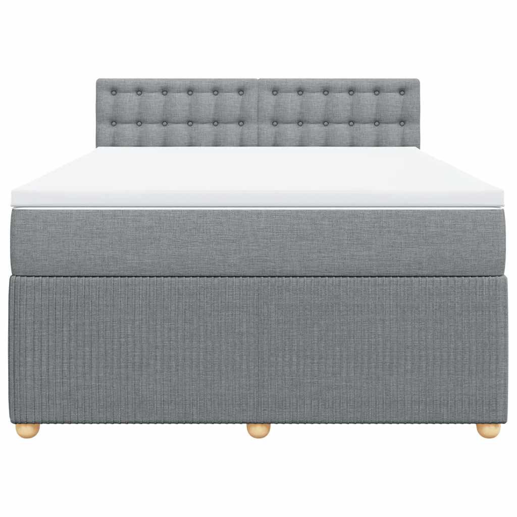 Krevet box spring s madracem svjetlosivi 140x200 cm od tkanine