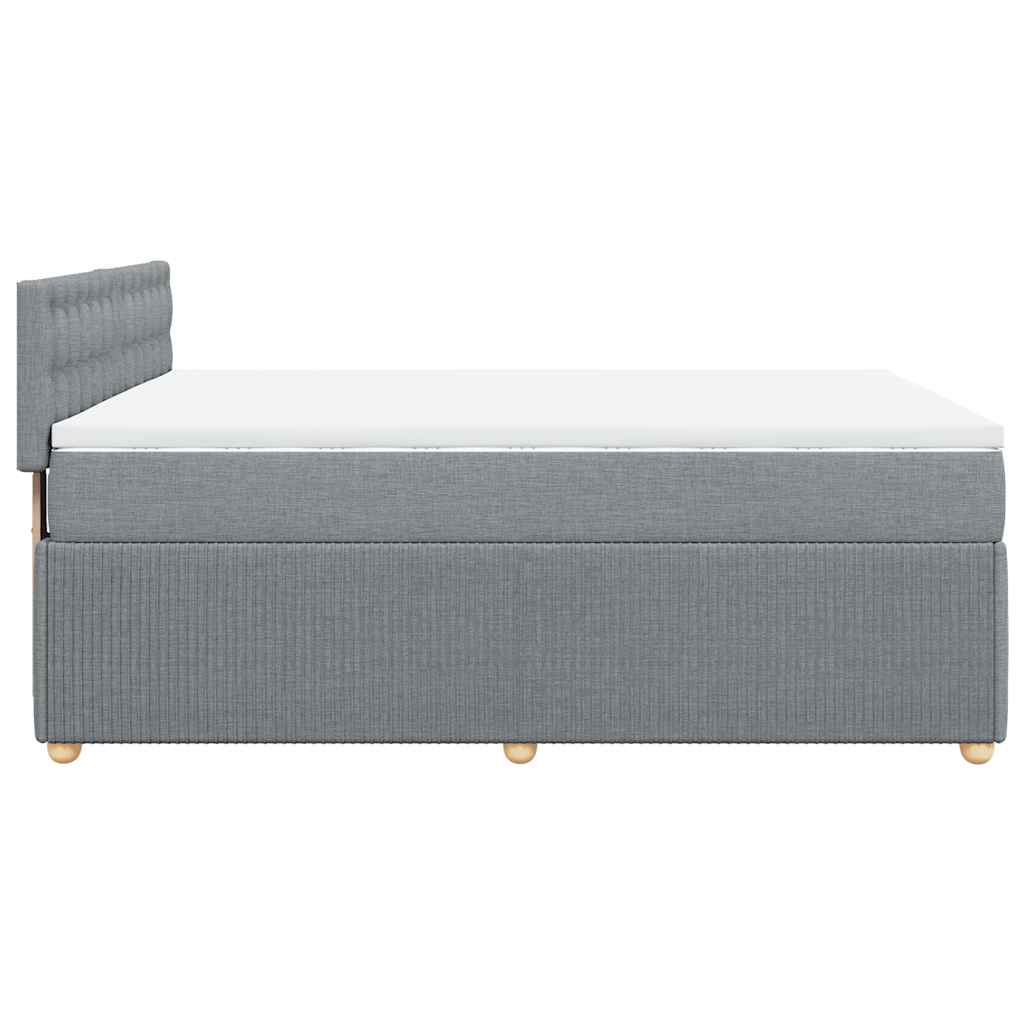Krevet box spring s madracem svjetlosivi 140x200 cm od tkanine