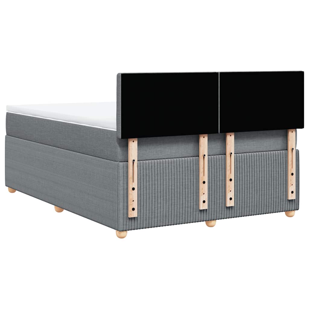 Krevet box spring s madracem svjetlosivi 140x200 cm od tkanine