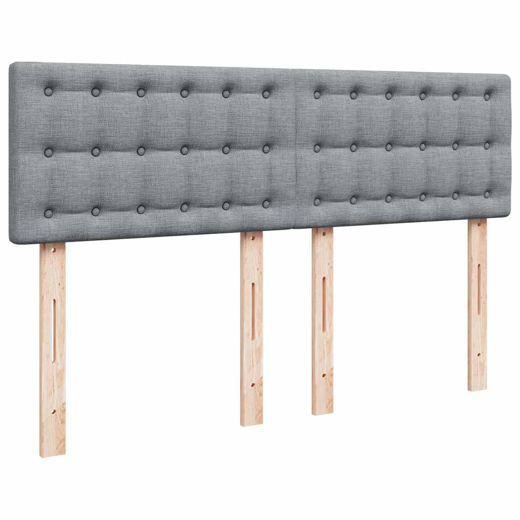 Krevet box spring s madracem svjetlosivi 140x200 cm od tkanine