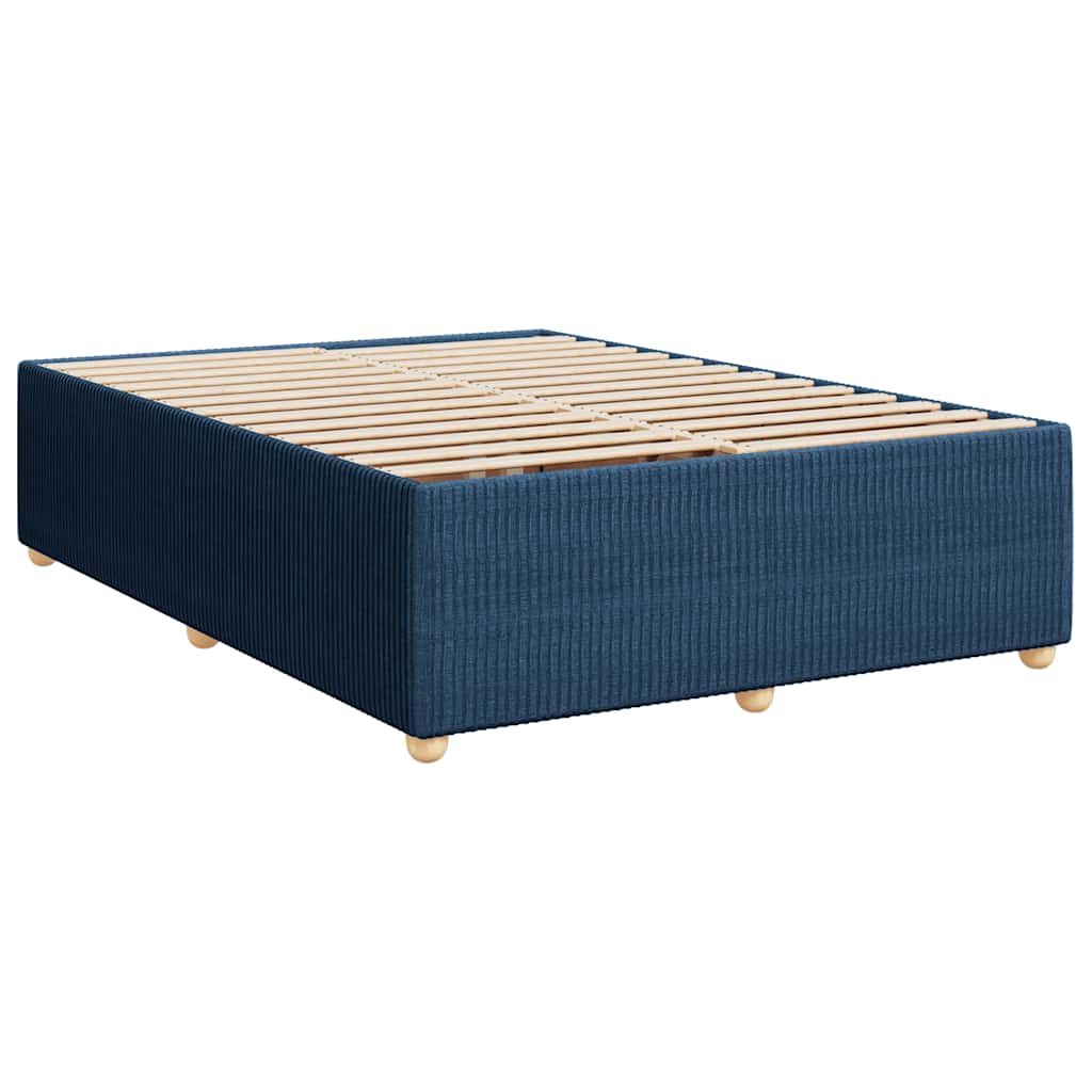 Krevet s oprugama i madracem plavi 160x200 cm od tkanine