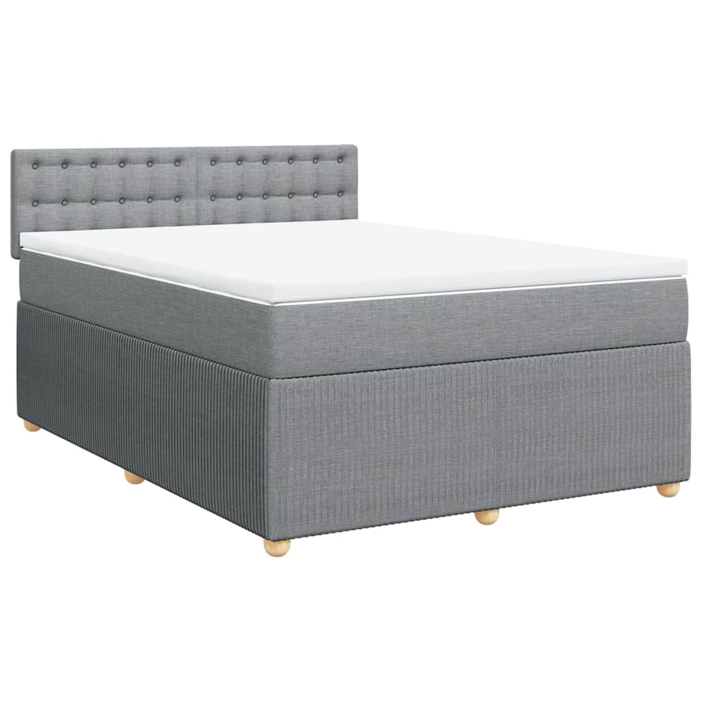 Krevet box spring s madracem svjetlosiva 160x200 cm tkanina