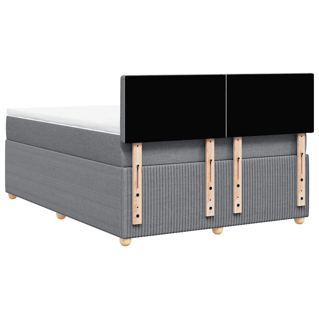 Krevet box spring s madracem svjetlosiva 160x200 cm tkanina