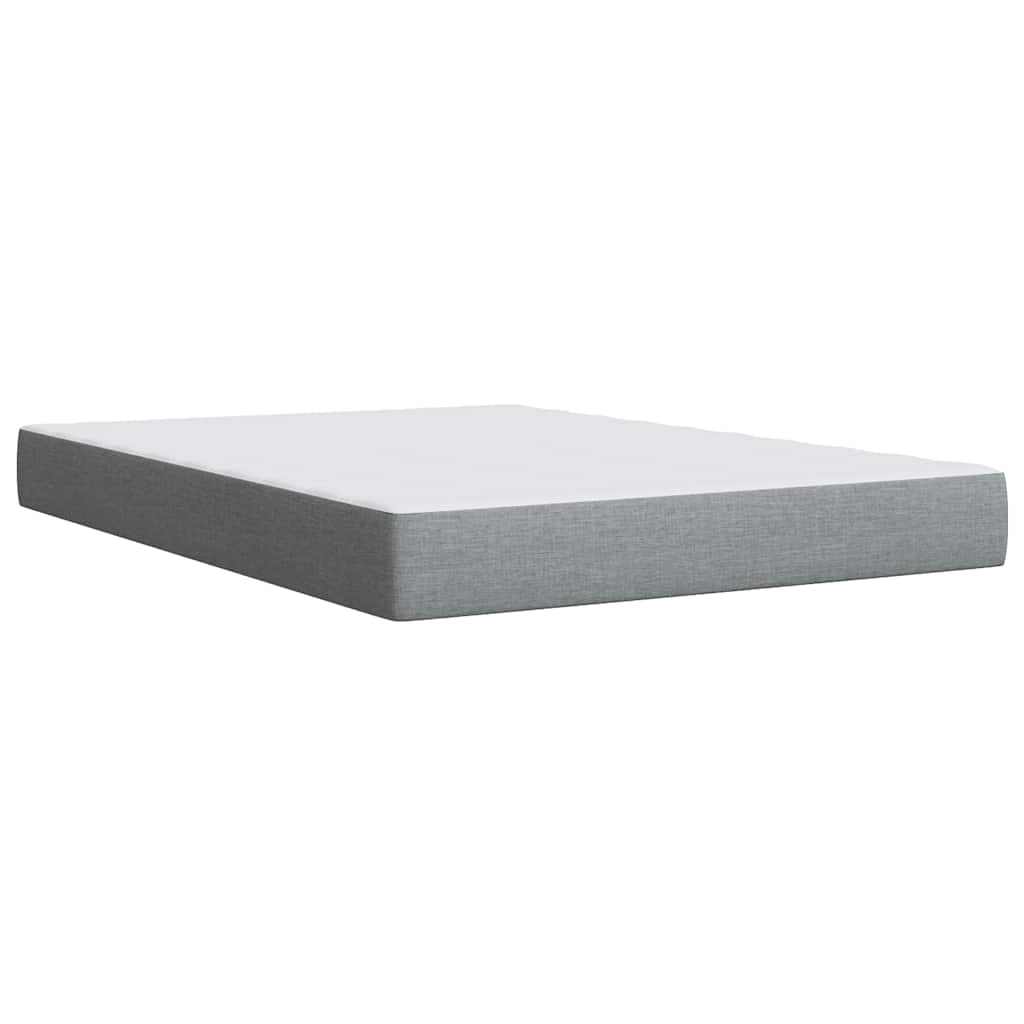 Krevet box spring s madracem svjetlosiva 160x200 cm tkanina
