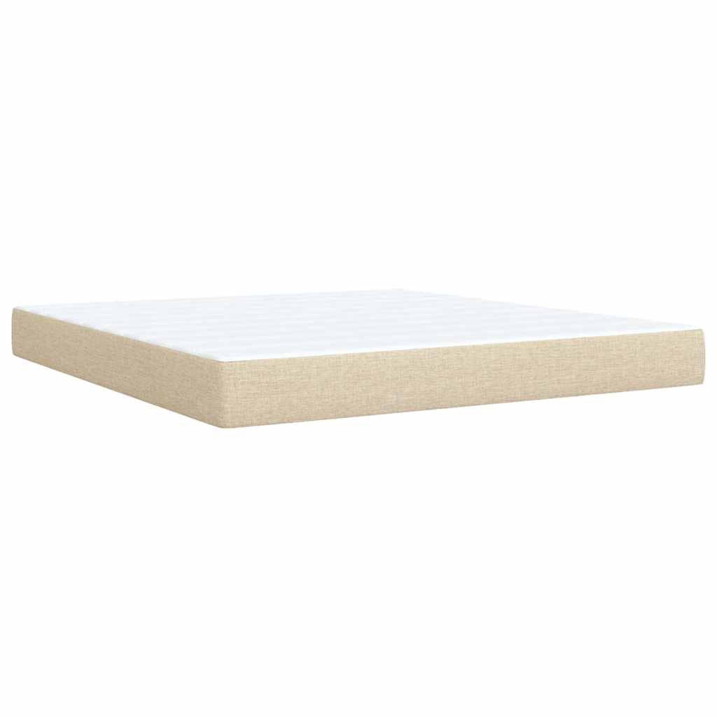 Krevet s oprugama i madracem krem 180x200 cm od tkanine