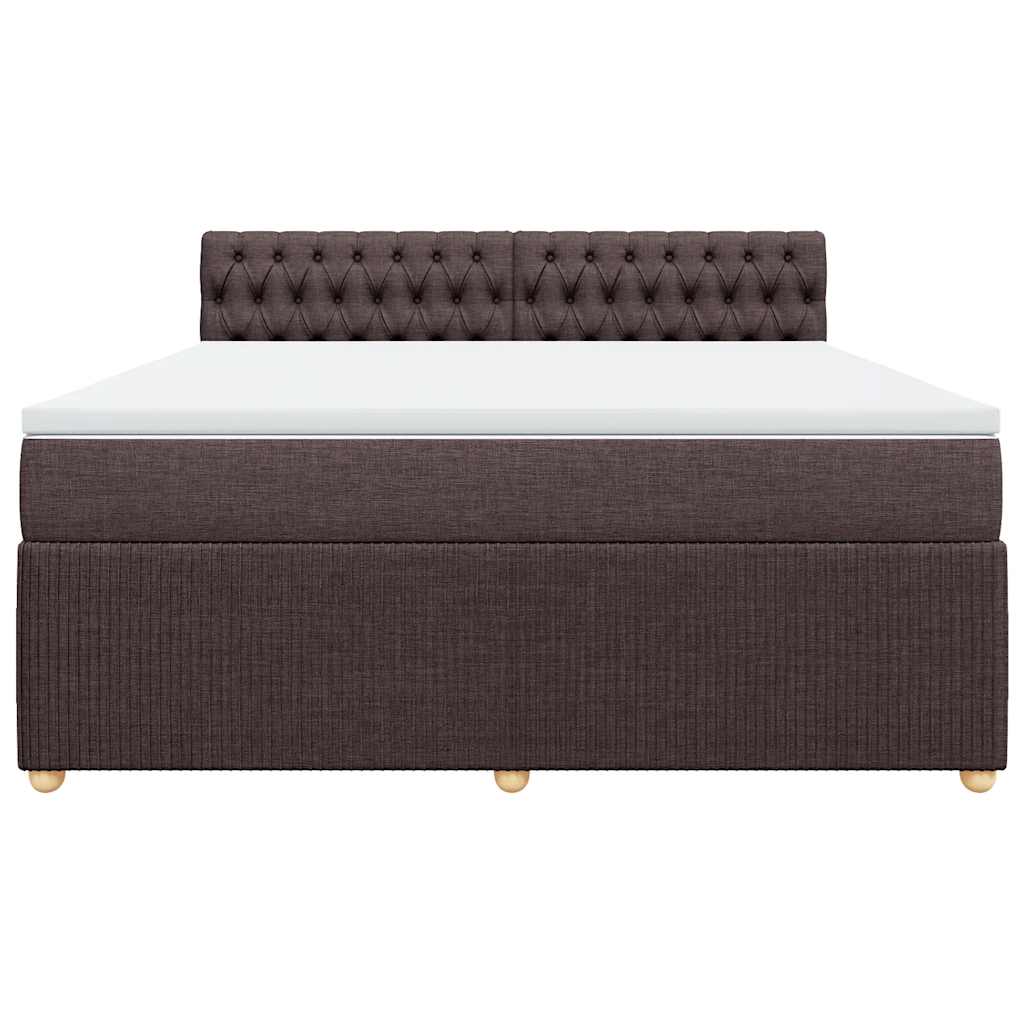 Krevet s oprugama i madracem tamnosmeđi 180x200 cm tkanina