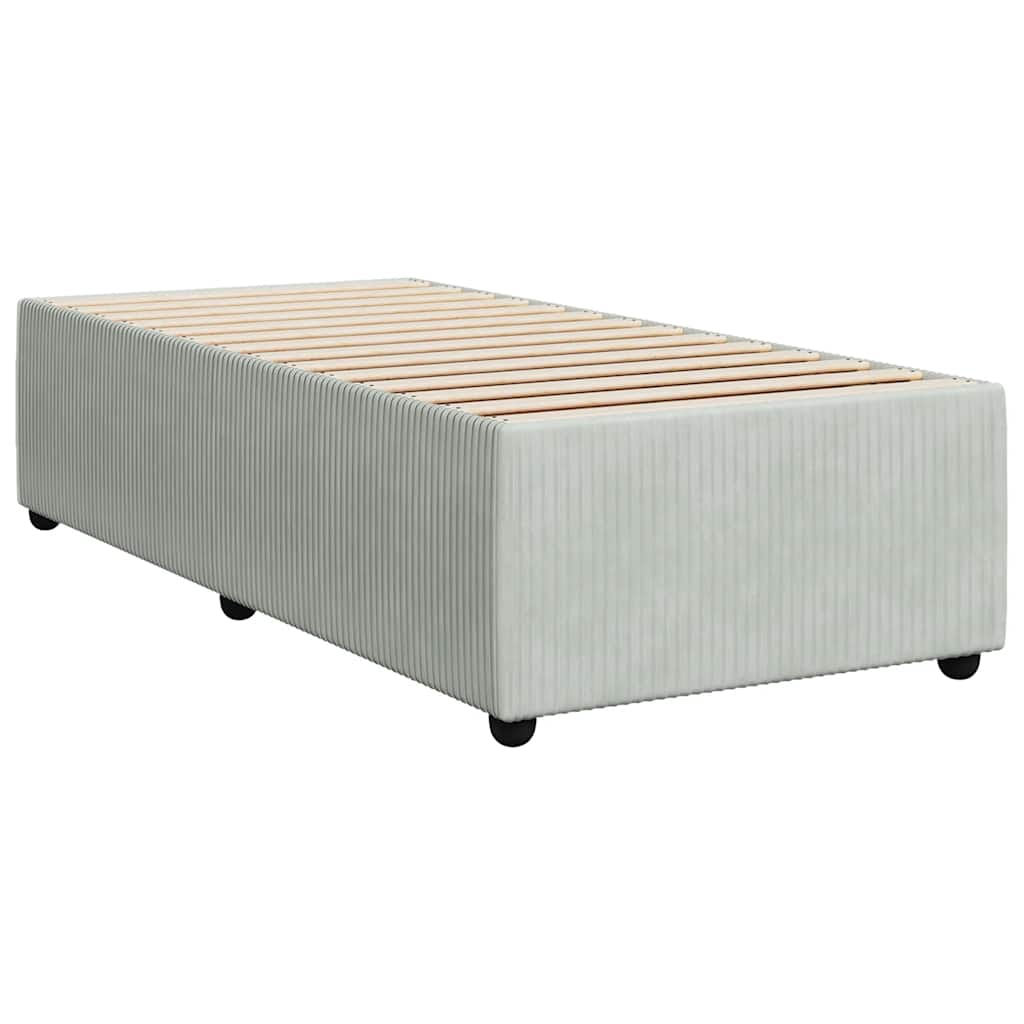 Box spring krevet s madracem svjetlosivi 80 x 200 cm baršunasti