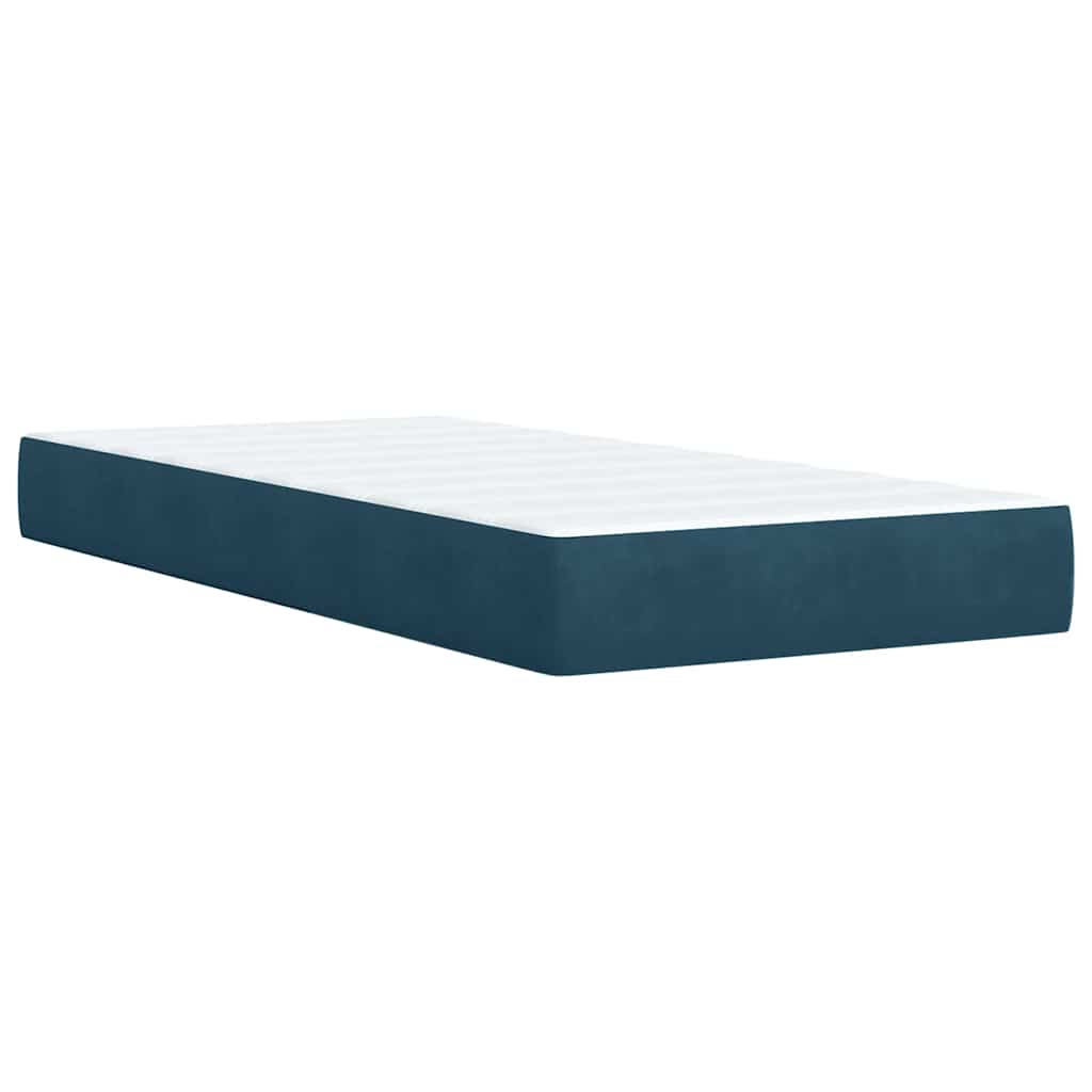 Box spring krevet s madracem plavi 80 x 200 cm baršunasti