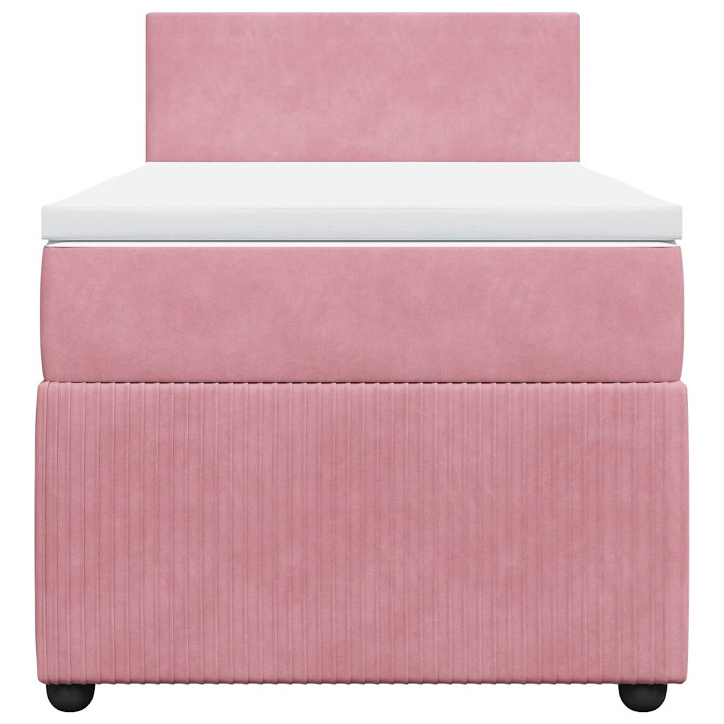 Box spring krevet s madracem ružičasti 80 x 200 cm baršunasti