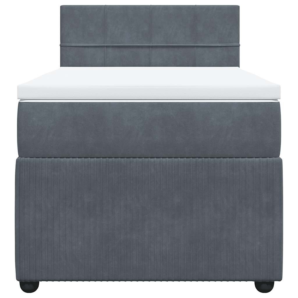 Box spring krevet s madracem tamnosivi 80 x 200 cm baršunasti