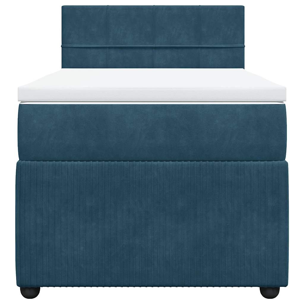 Box spring krevet s madracem plavi 80 x 200 cm baršunasti