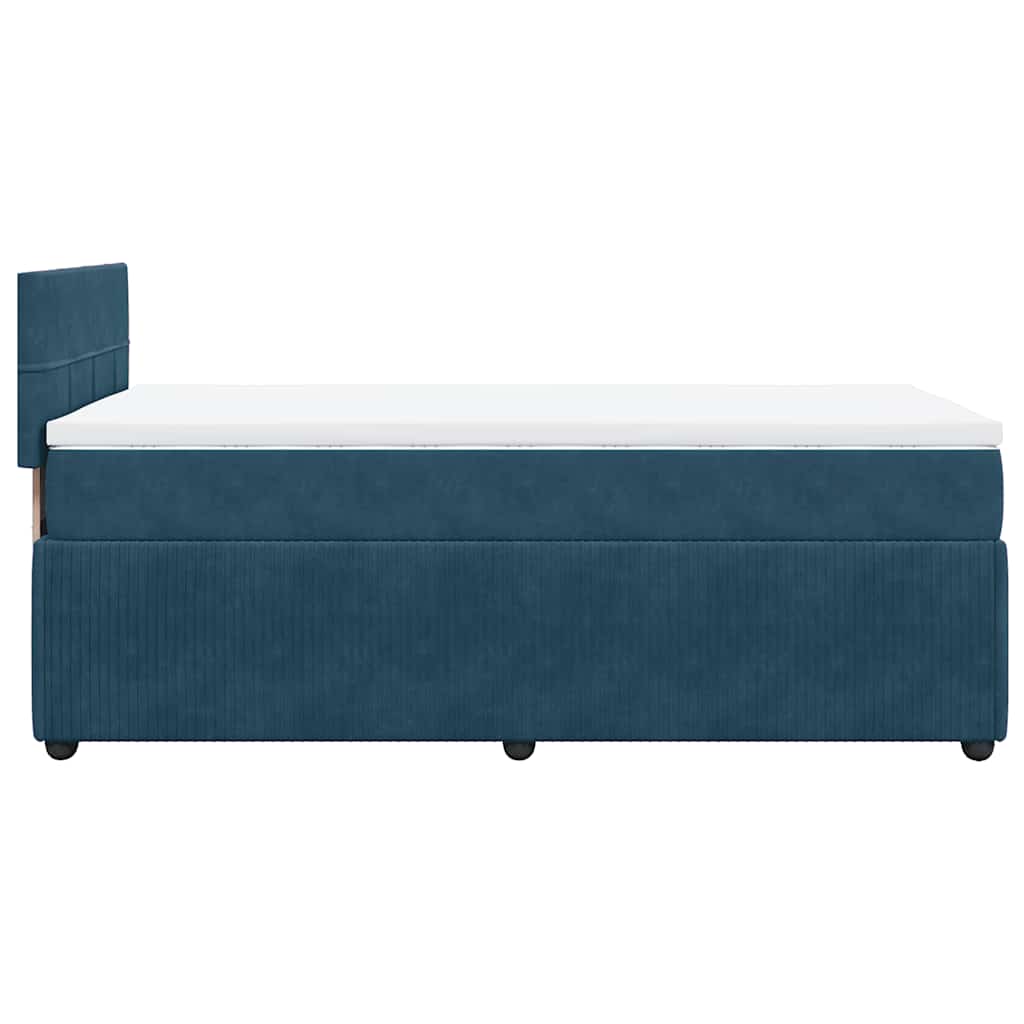 Box spring krevet s madracem plavi 80 x 200 cm baršunasti