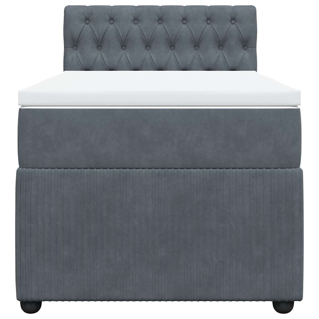 Box spring krevet s madracem tamnosivi 80 x 200 cm baršunasti