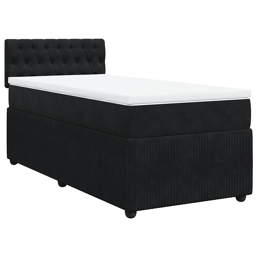 Box spring krevet s madracem crni 80 x 200 cm baršunasti