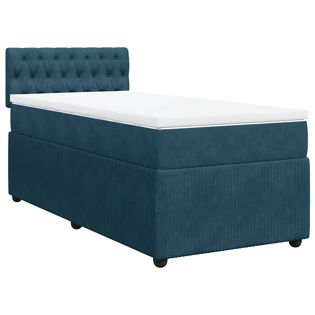 Box spring krevet s madracem plavi 80 x 200 cm baršunasti
