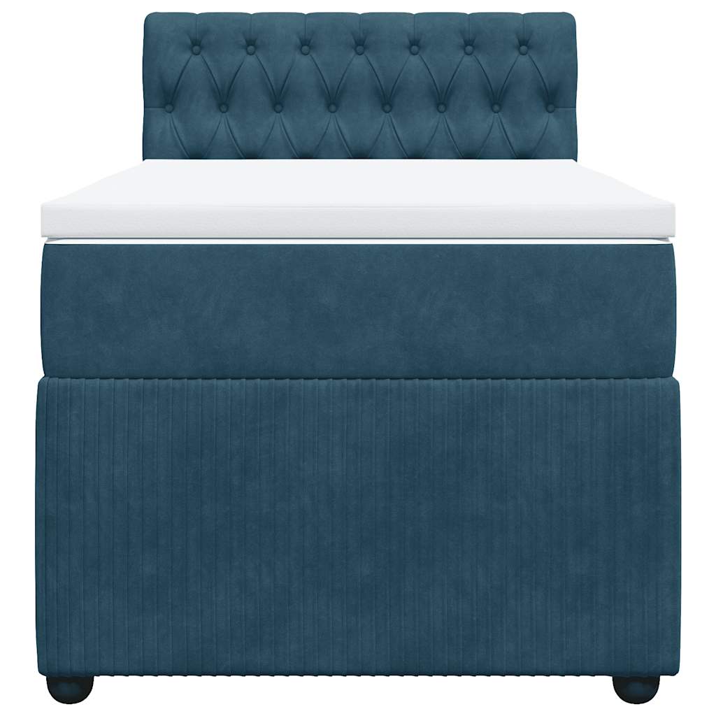 Box spring krevet s madracem plavi 80 x 200 cm baršunasti