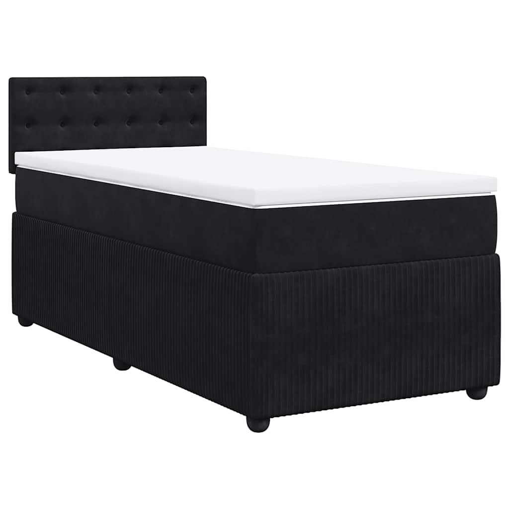 Box spring krevet s madracem crni 80 x 200 cm baršunasti