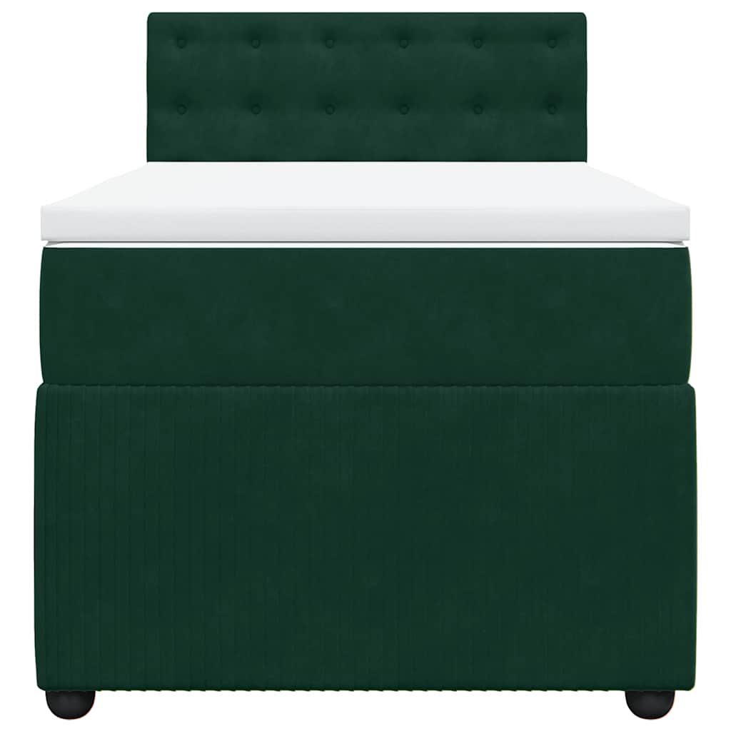 Box spring krevet s madracem tamnozeleni 80 x 200 cm baršunasti