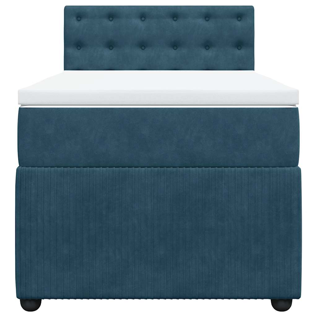 Box spring krevet s madracem plavi 80 x 200 cm baršunasti