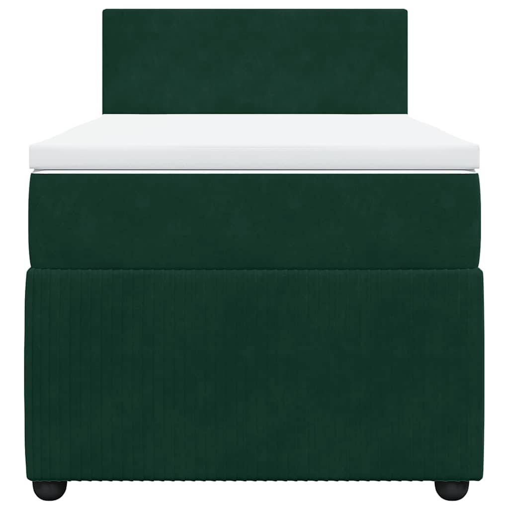 Box spring krevet s madracem tamnozeleni 90x190 cm baršunasti