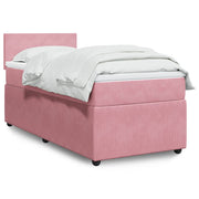 Box spring krevet s madracem ružičasti 90x190 cm baršunasti
