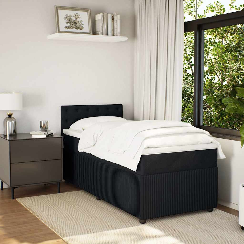 Box spring krevet s madracem crni 90x190 cm baršunasti