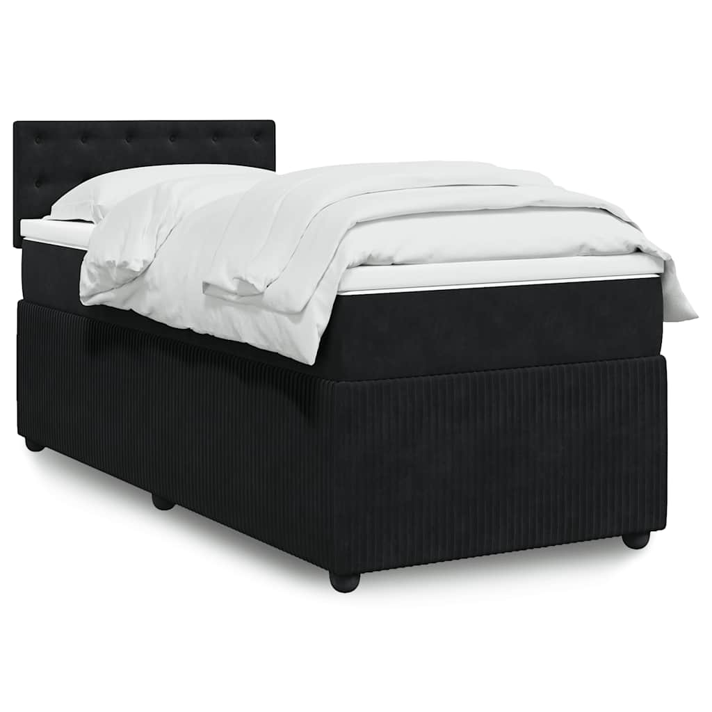 Box spring krevet s madracem crni 90x190 cm baršunasti