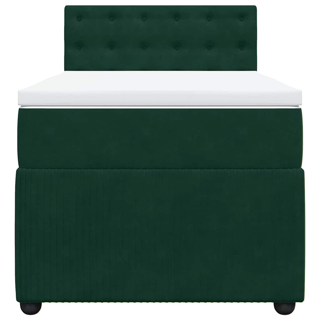 Box spring krevet s madracem tamnozeleni 90x190 cm baršunasti
