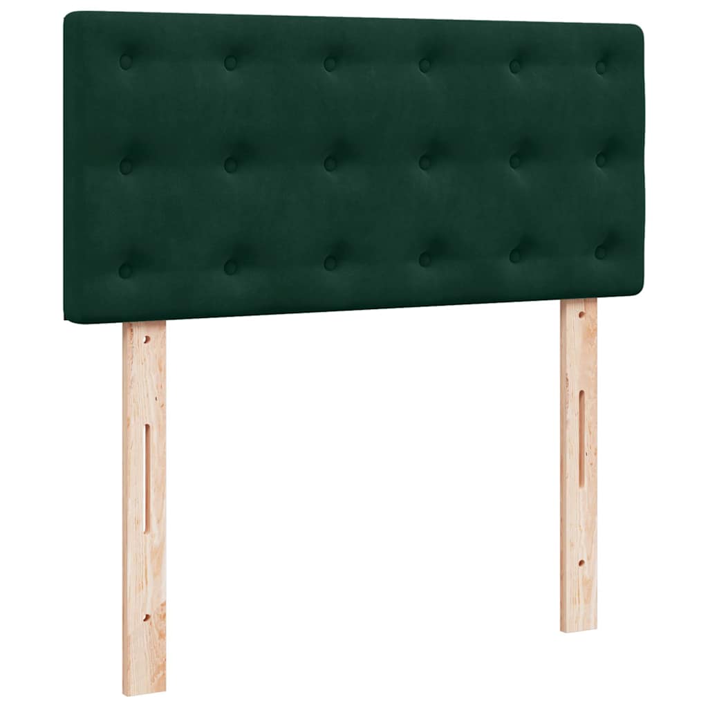 Box spring krevet s madracem tamnozeleni 90x190 cm baršunasti