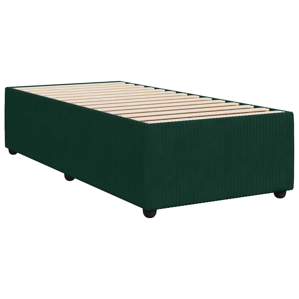 Box spring krevet s madracem tamnozeleni 90x190 cm baršunasti