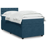 Box spring krevet s madracem plavi 90x190 cm baršunasti