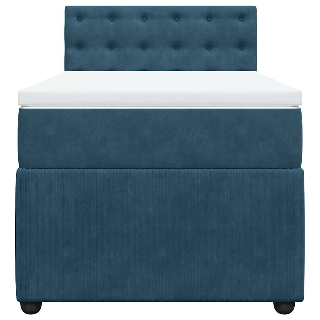 Box spring krevet s madracem plavi 90x190 cm baršunasti