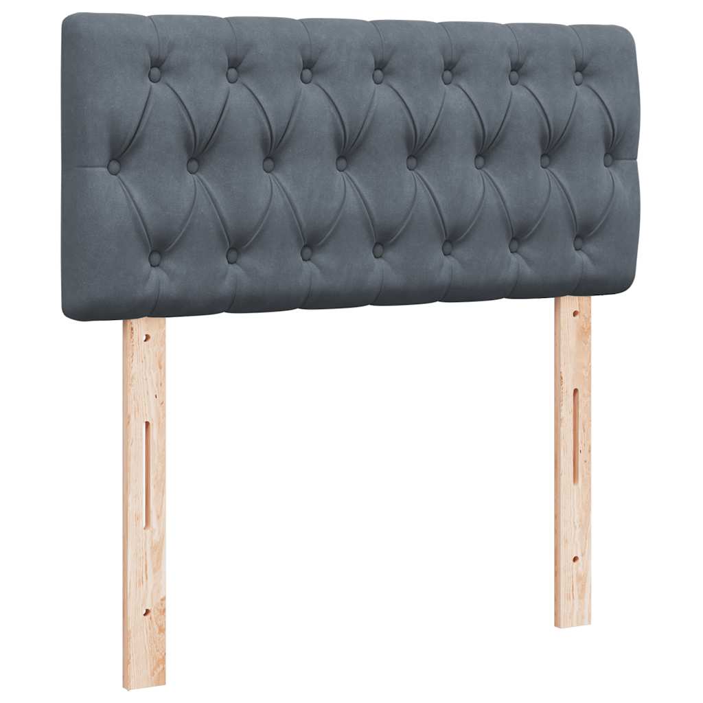 Box spring krevet s madracem tamnosivi 90x190 cm baršunasti