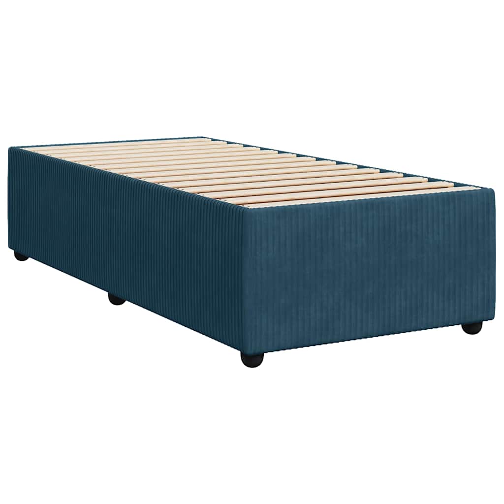 Box spring krevet s madracem plavi 90x190 cm baršunasti