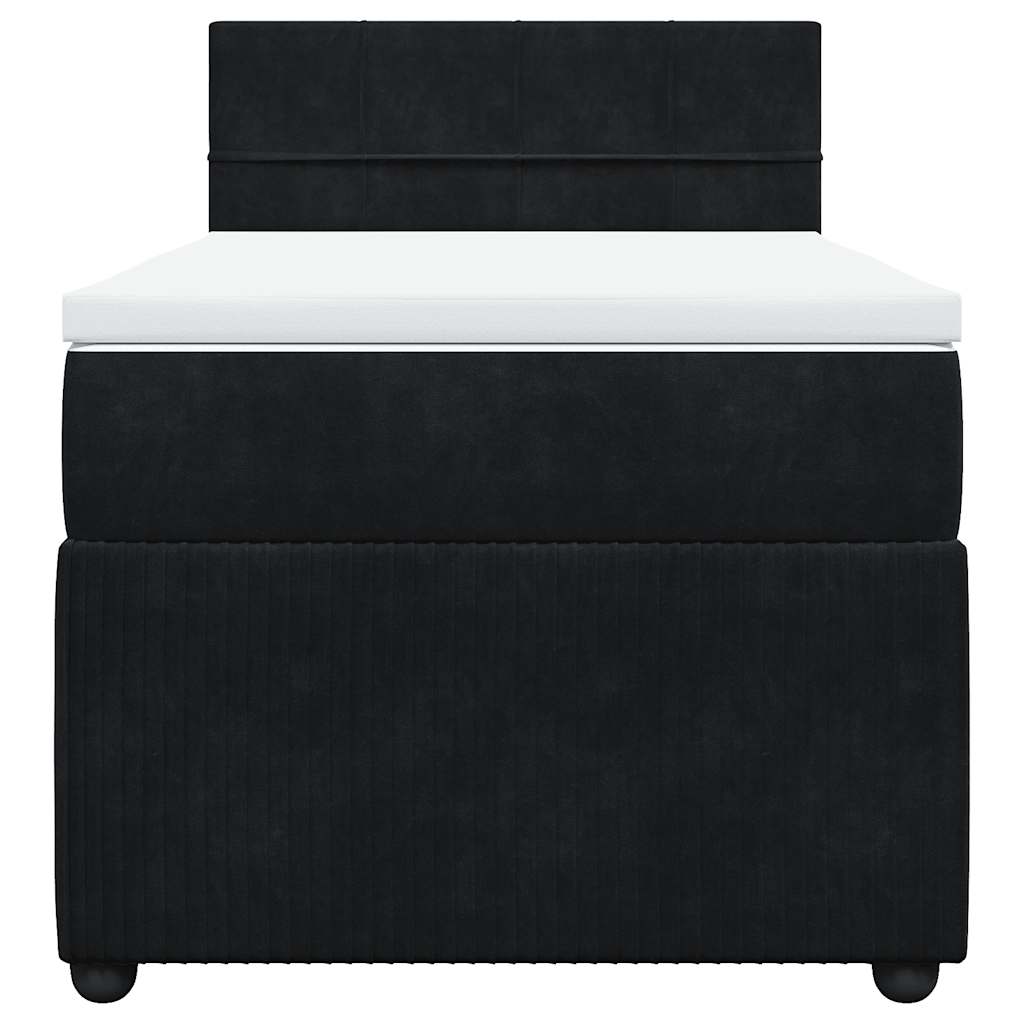 Box spring krevet s madracem crni 90x190 cm baršunasti