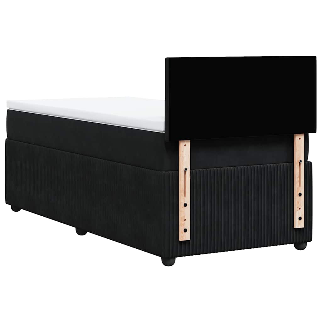 Box spring krevet s madracem crni 90x200 cm baršunasti