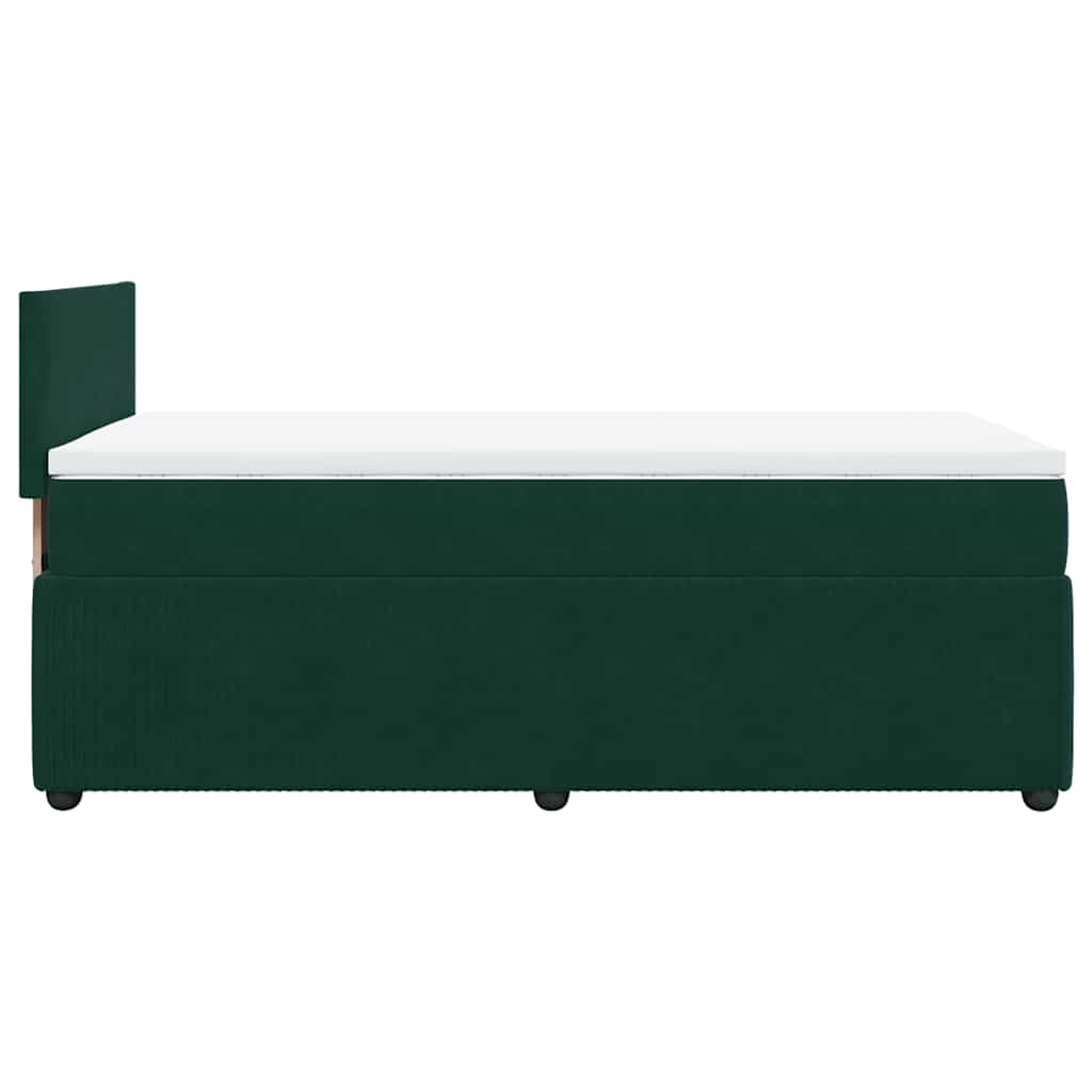Box spring krevet s madracem tamnozeleni 90x200 cm baršunasti