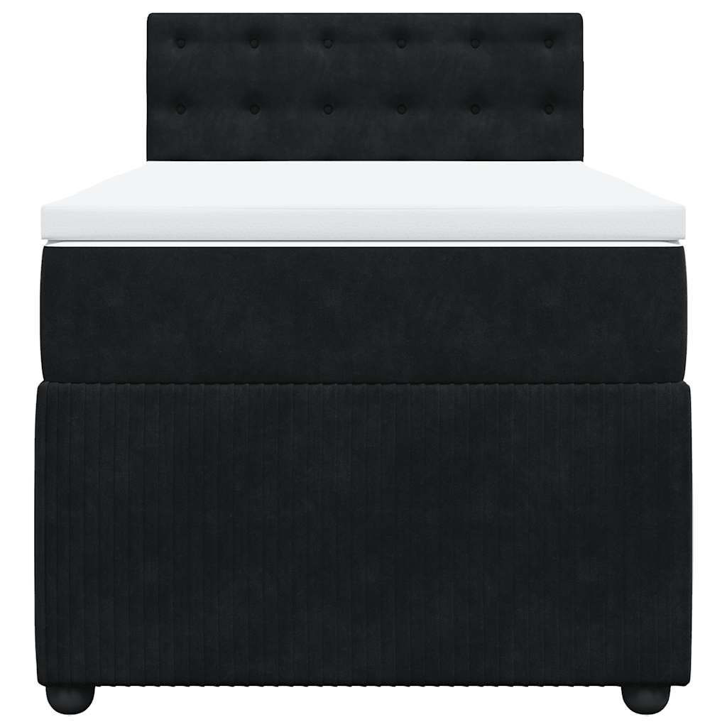 Box spring krevet s madracem crni 90x200 cm baršunasti