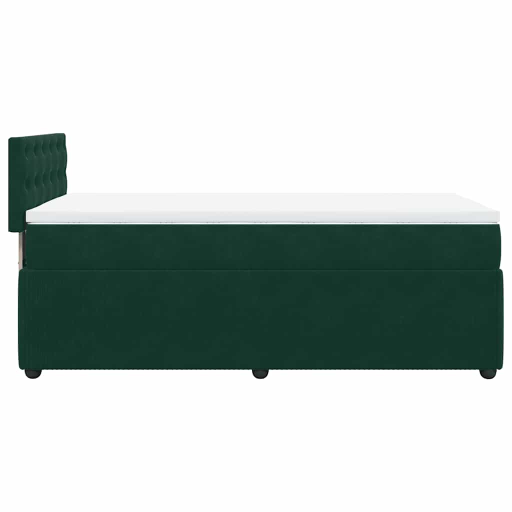 Box spring krevet s madracem tamnozeleni 90x200 cm baršunasti