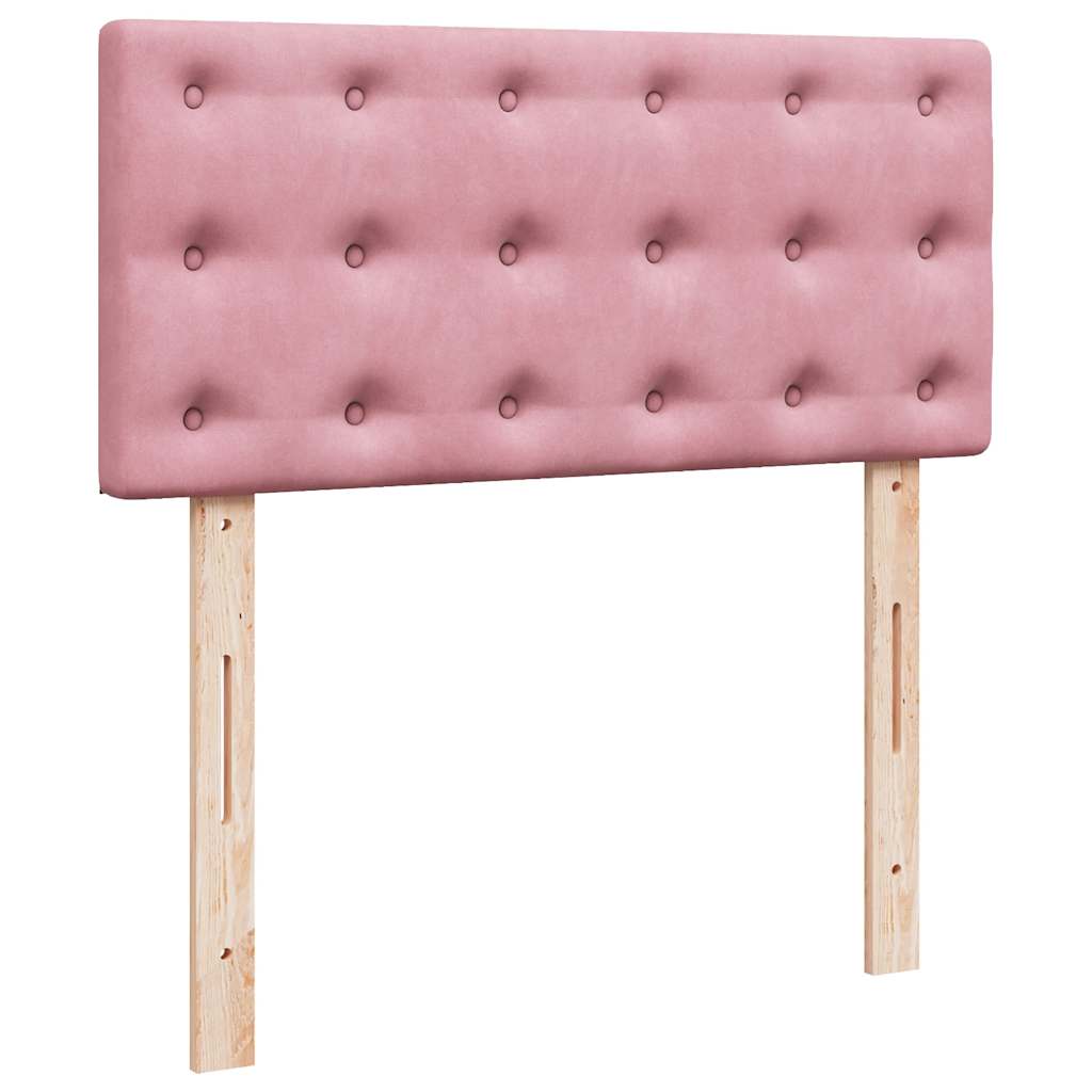 Box spring krevet s madracem ružičasti 90x200 cm baršunasti