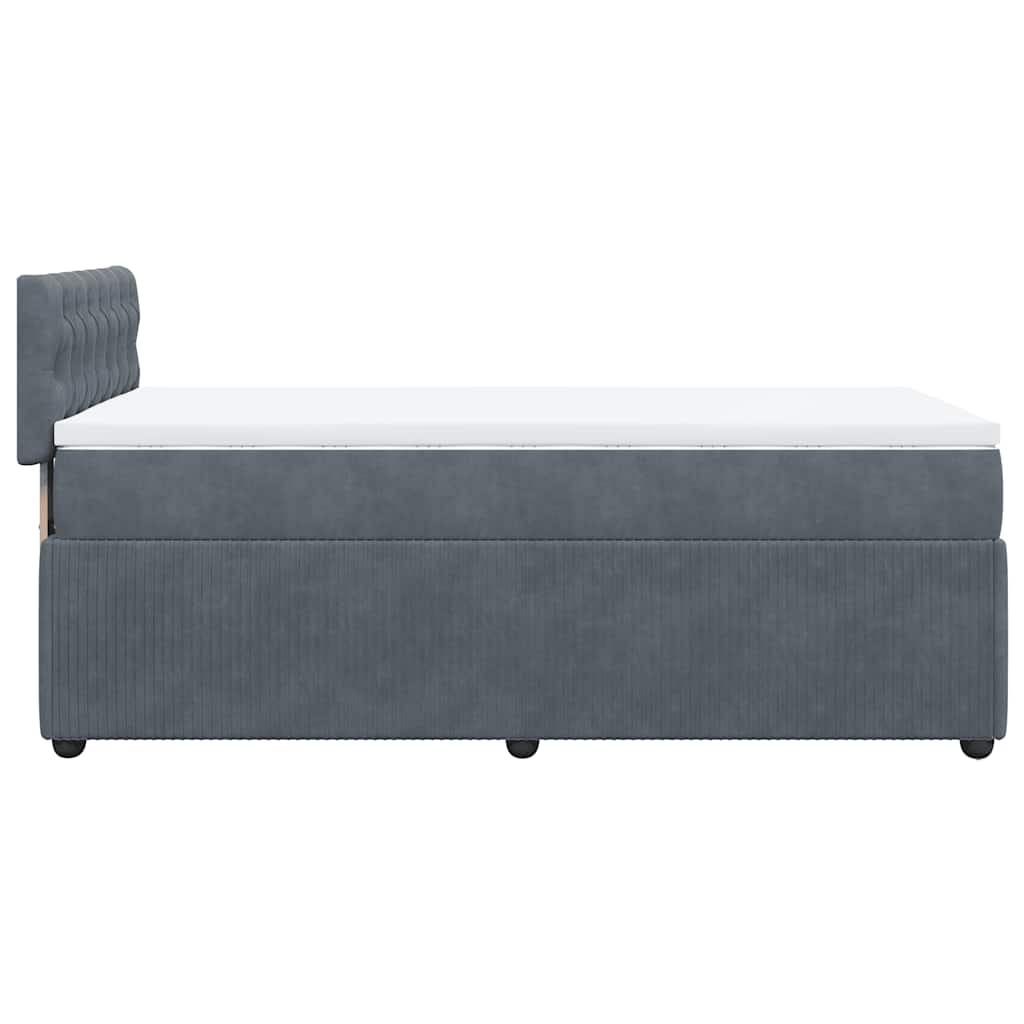 Box spring krevet s madracem tamnosivi 90x200 cm baršunasti