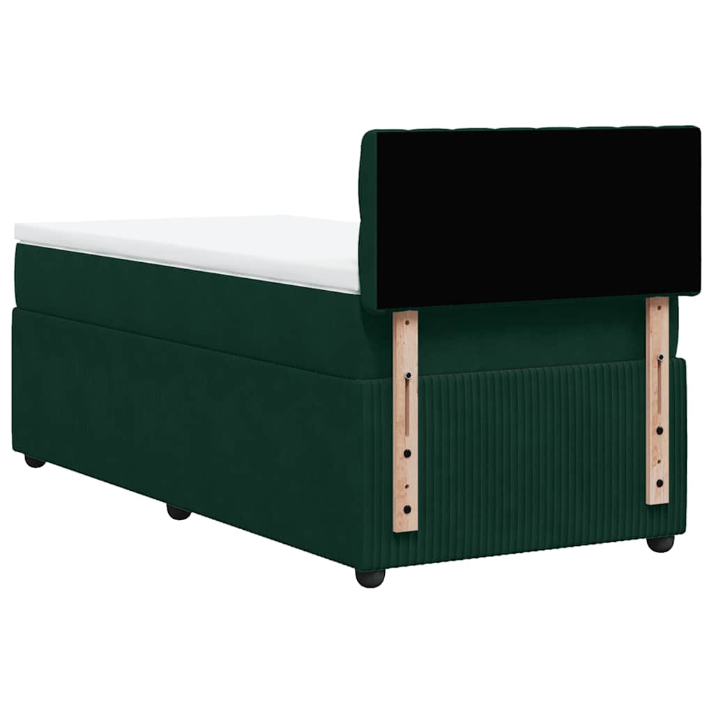Box spring krevet s madracem tamnozeleni 90x200 cm baršunasti