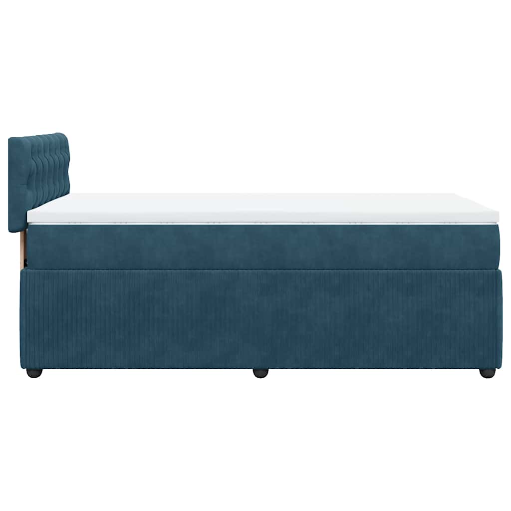 Box spring krevet s madracem plavi 90x200 cm baršunasti