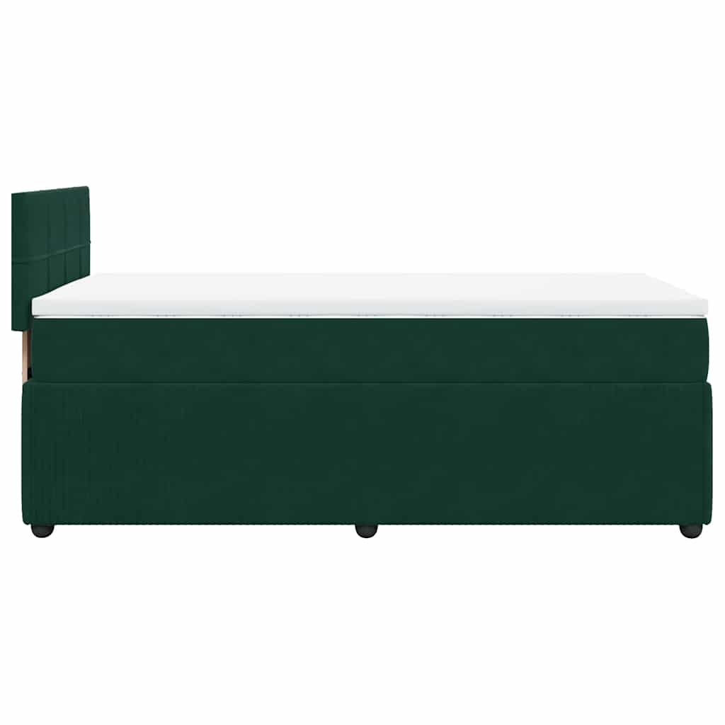 Box spring krevet s madracem tamnozeleni 90x200 cm baršunasti