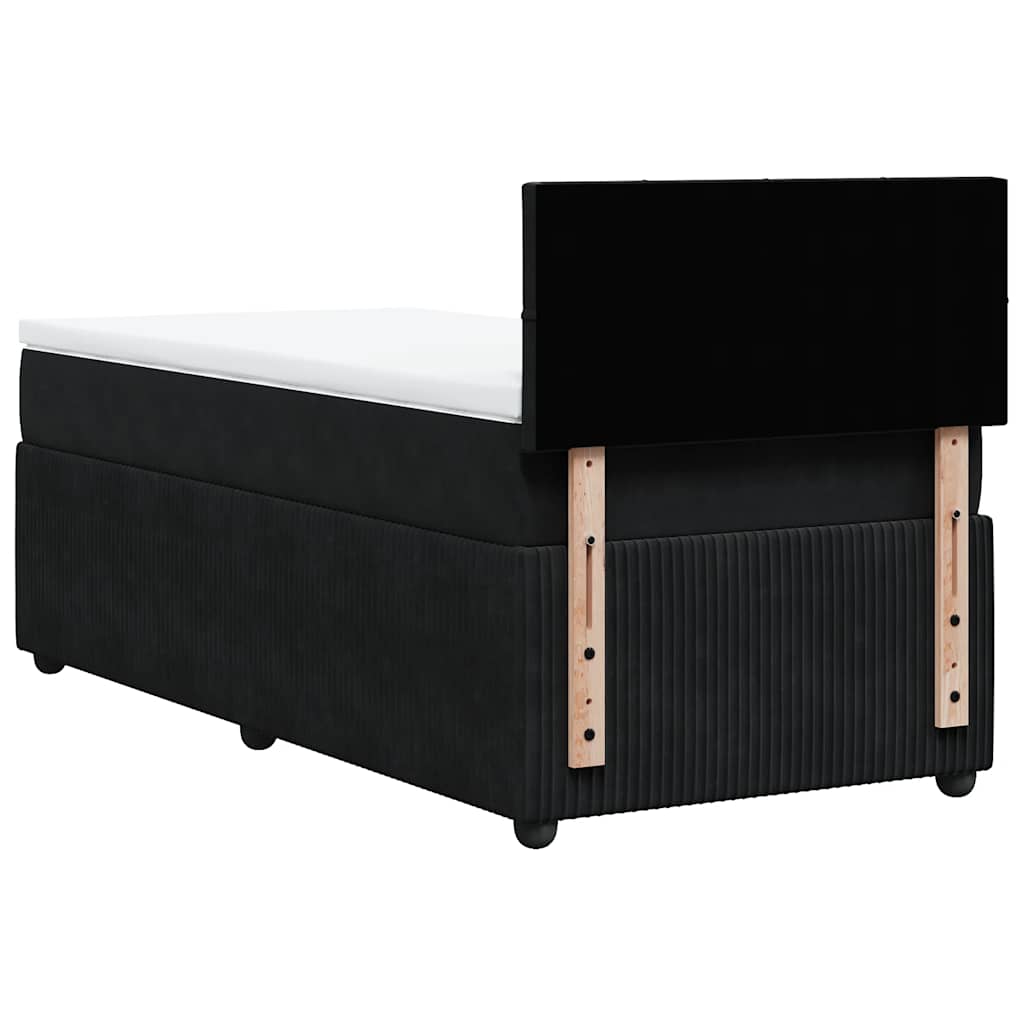 Box spring krevet s madracem crni 100x200 cm baršunasti