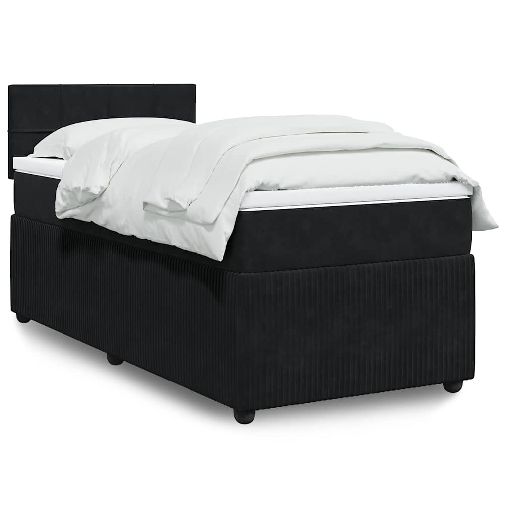 Box spring krevet s madracem crni 100x200 cm baršunasti