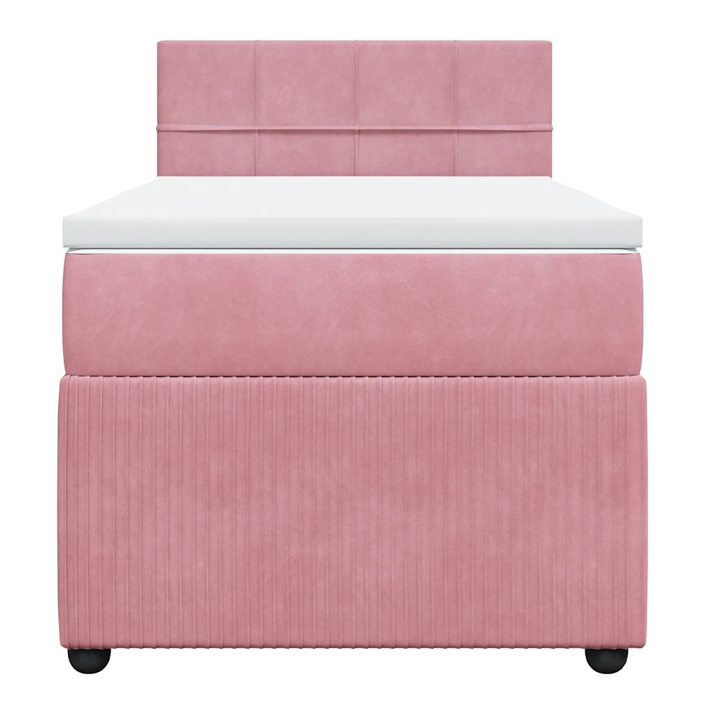Box spring krevet s madracem ružičasti 100x200 cm baršunasti