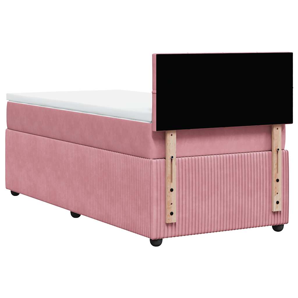 Box spring krevet s madracem ružičasti 100x200 cm baršunasti