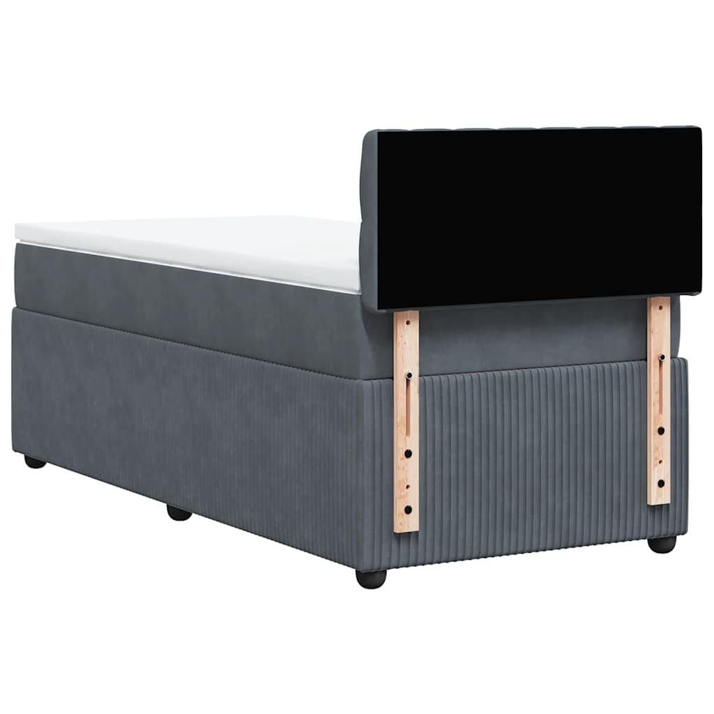 Box spring krevet s madracem tamnosivi 100x200 cm baršunasti
