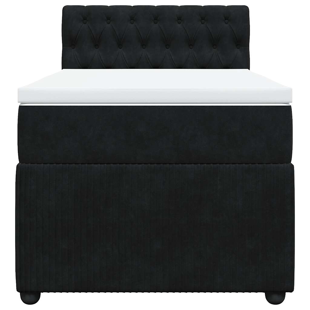 Box spring krevet s madracem crni 100x200 cm baršunasti